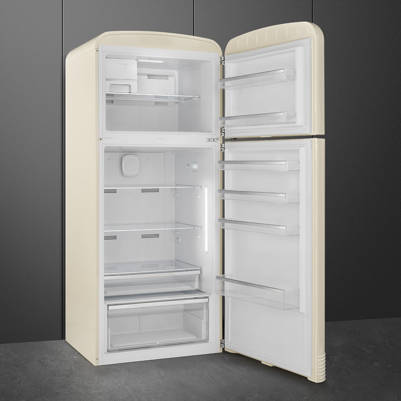 Refrigerator Retro-style Cream Glossy