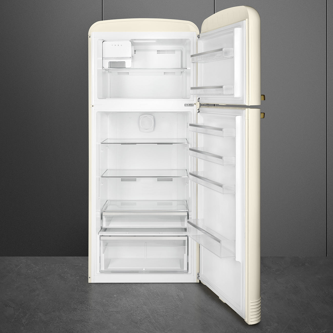 Refrigerator Retro-style Cream Glossy
