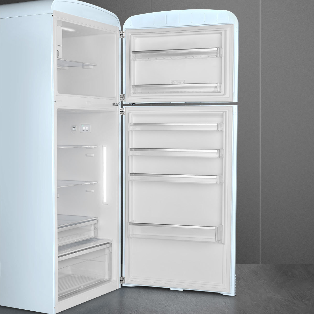 Refrigerator Retro-style Pastel blue Glossy