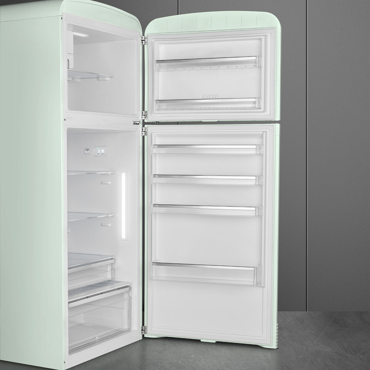 Refrigerator Retro-style Pastel green Glossy