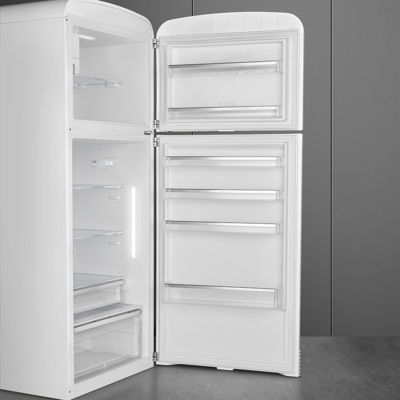 Refrigerator Retro-style White Glossy