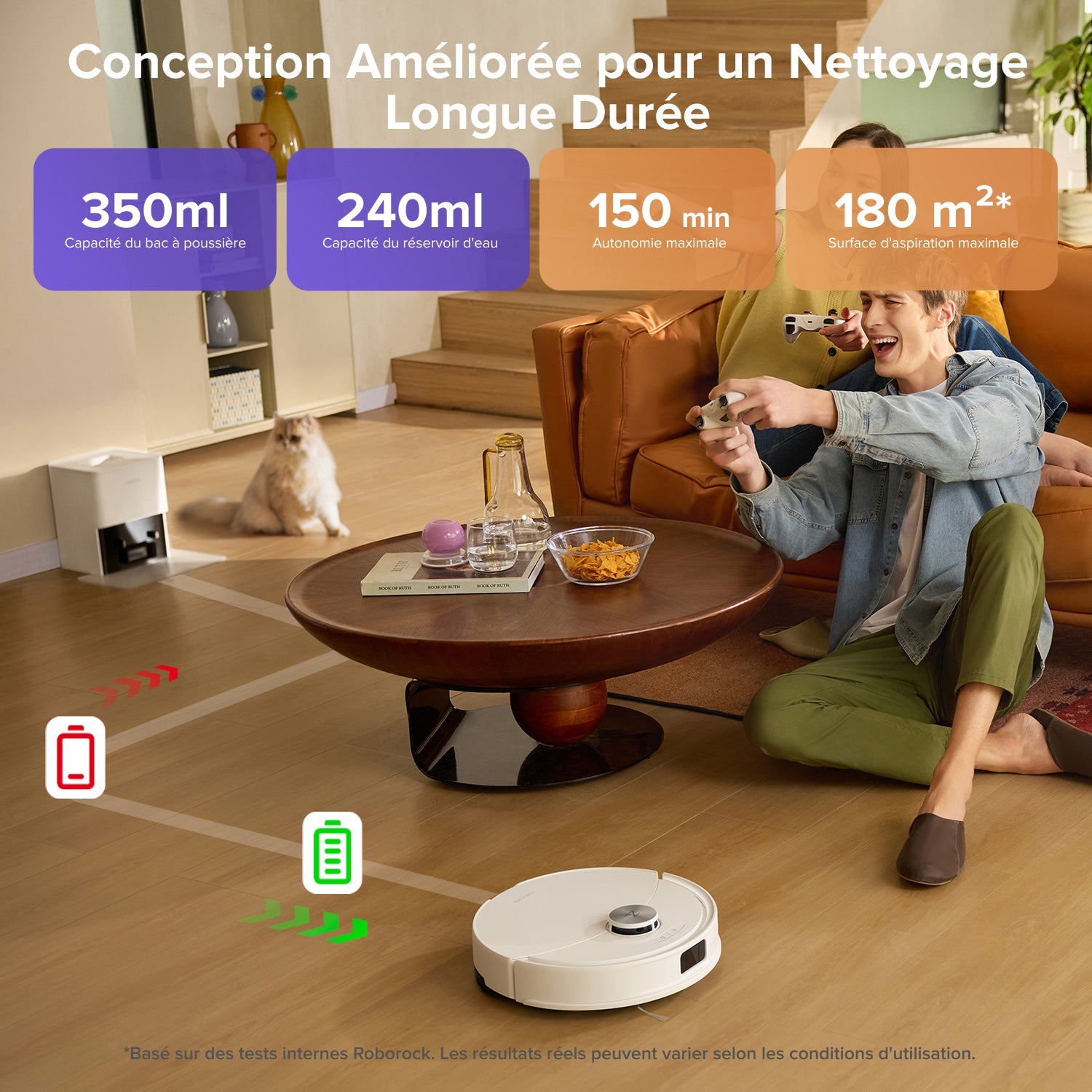 Roborock Q10 S5+ robot aspirateur laveur de VibraRise 2.0 avec avec station de vidage automatique