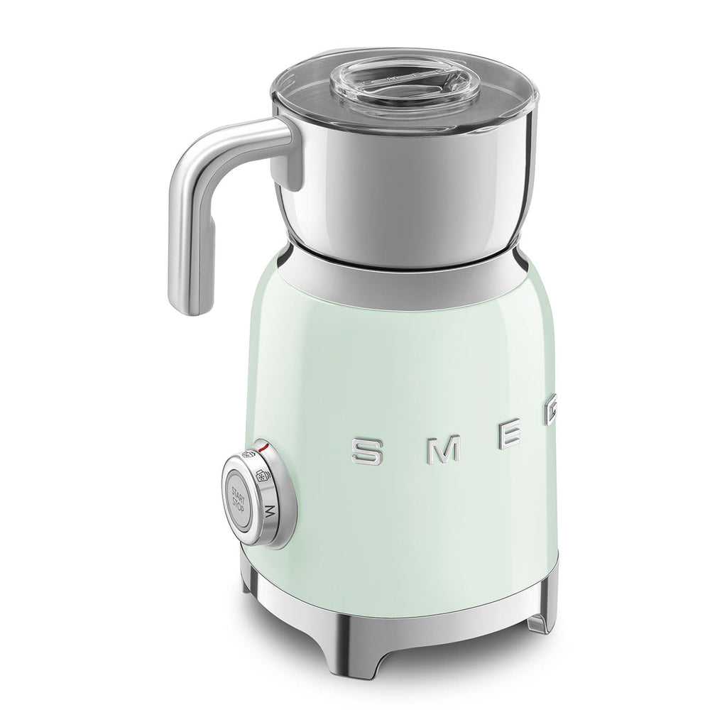Milk frother Retro-style Pastel green Glossy