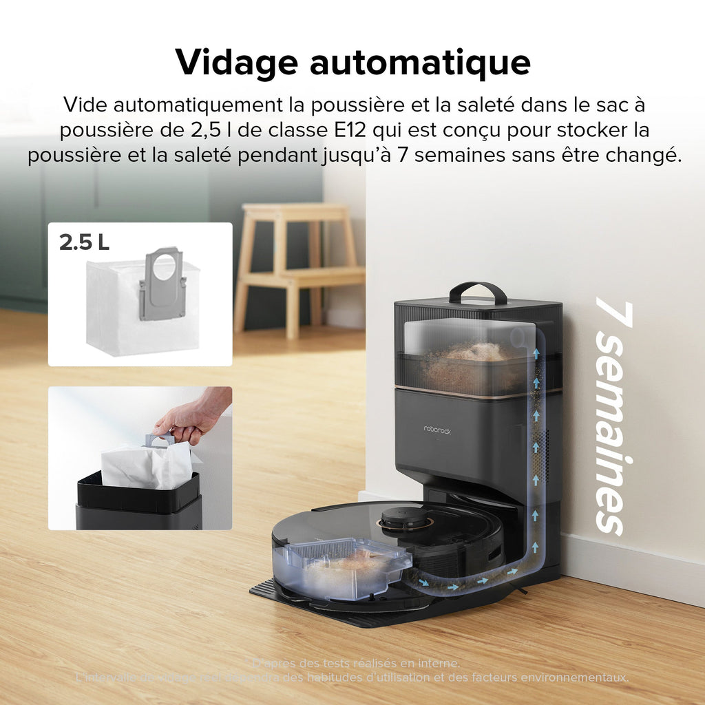 Roborock Q8 Max+ robot aspirateur avec station de vidage automatique