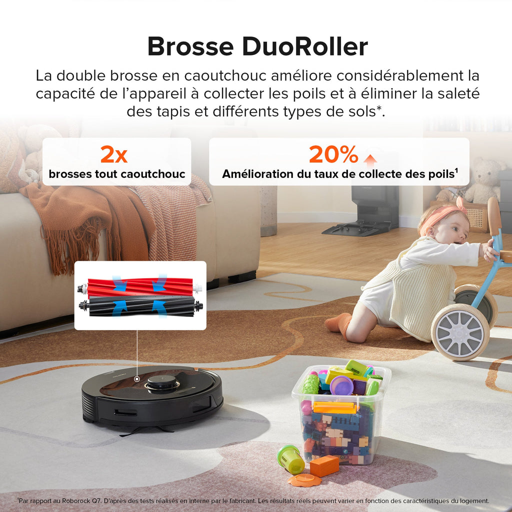 Roborock Q8 Max+ robot aspirateur avec station de vidage automatique