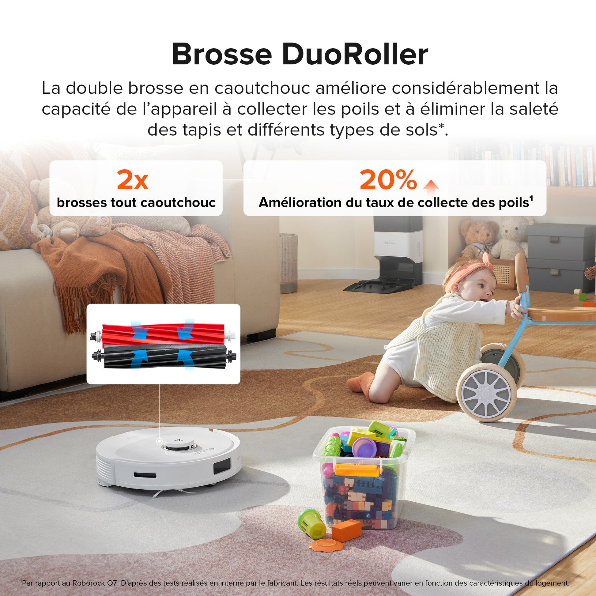 Roborock Q8 Max+ robot aspirateur avec station de vidage automatique