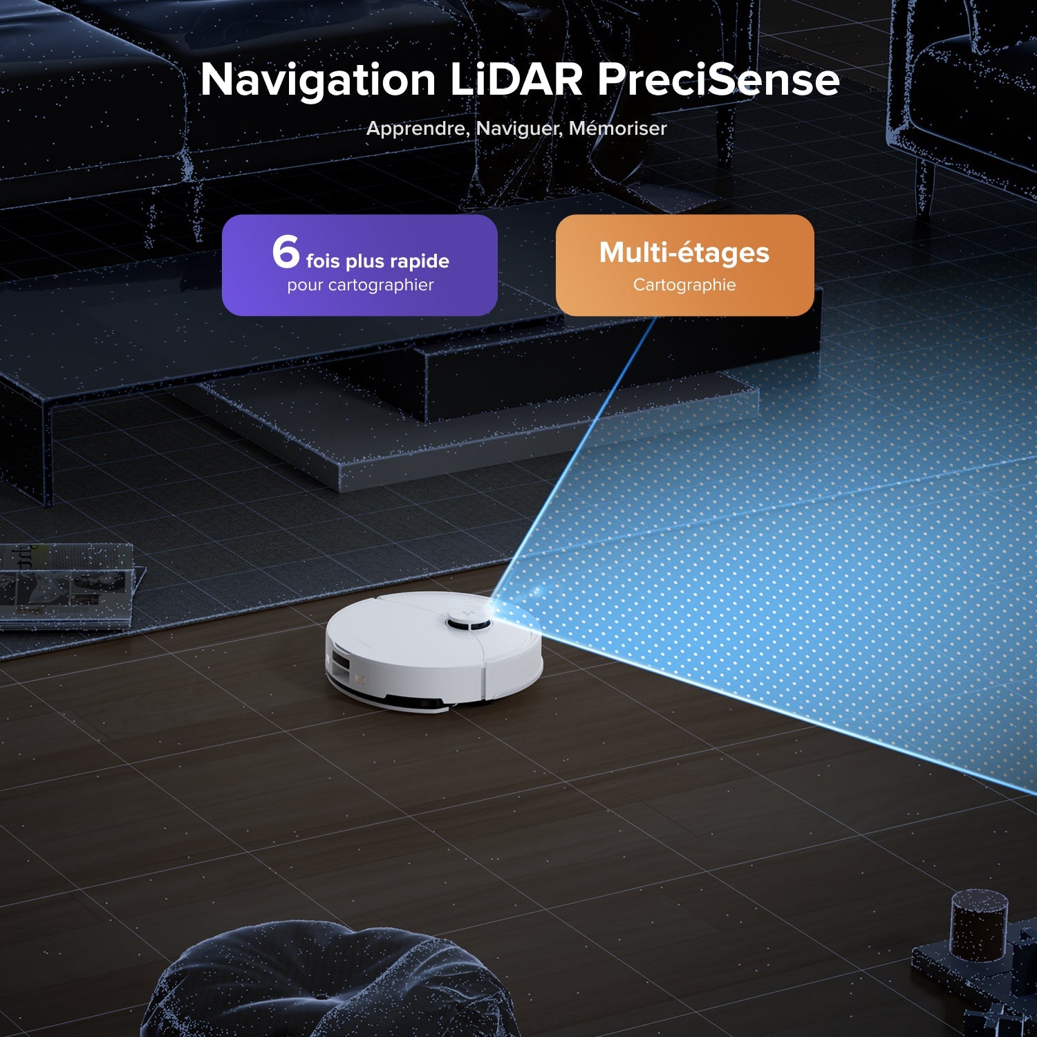 Roborock Q10 S5+ Set robot aspirateur laveur de VibraRise 2.0 avec avec station de vidage automatique