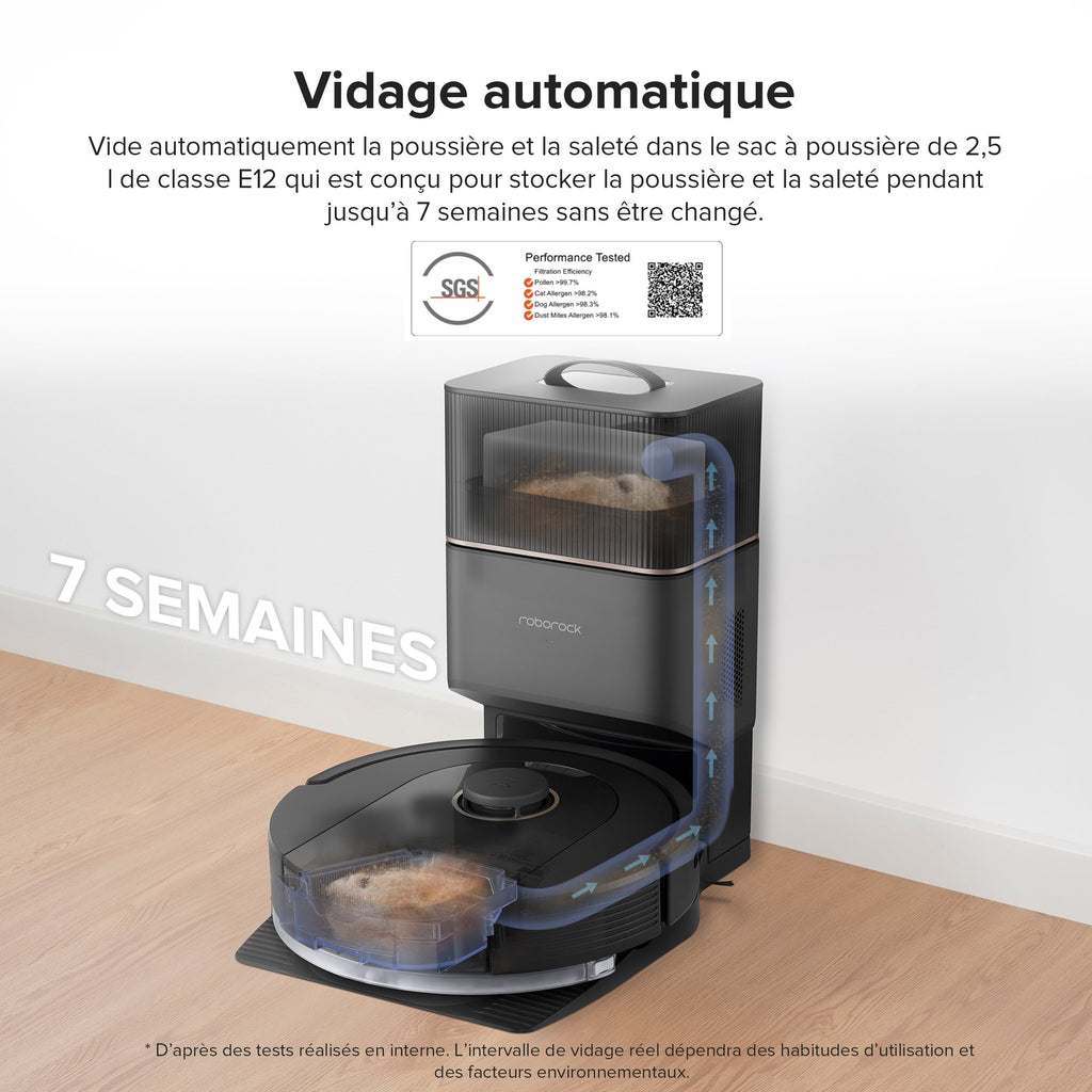 Roborock Q5 Pro+ robot aspirateur avec station de vidage automatique