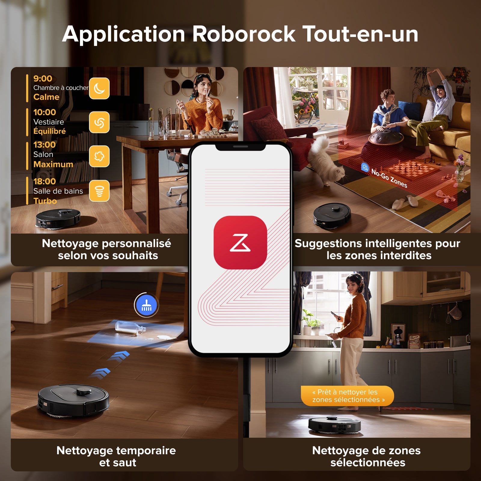 Roborock QV 35S Set robot aspirateur laveur avec station d’accueil multifonctionnelle