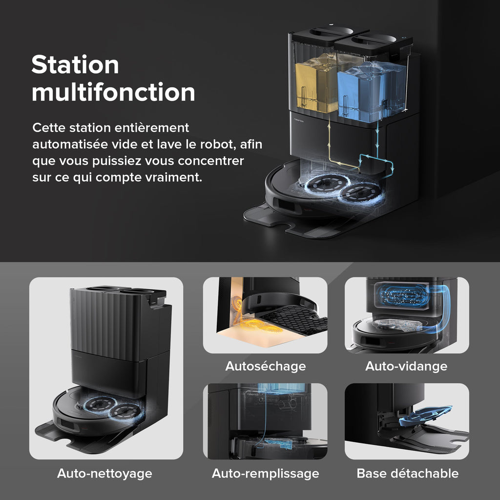 Roborock Qrevo S robot aspirateur laveur avec station multifonction