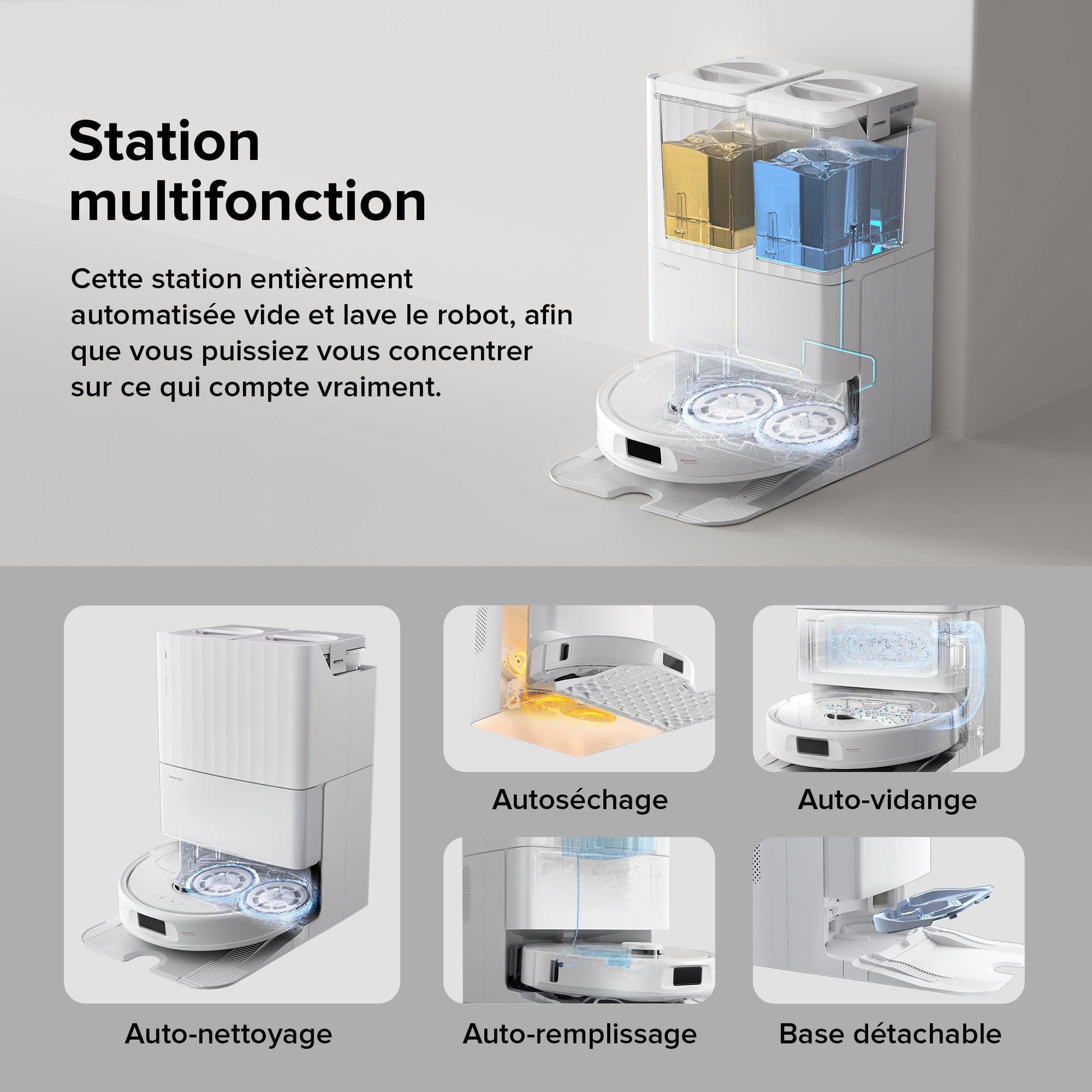 Roborock Qrevo S robot aspirateur laveur Set avec station multifonction