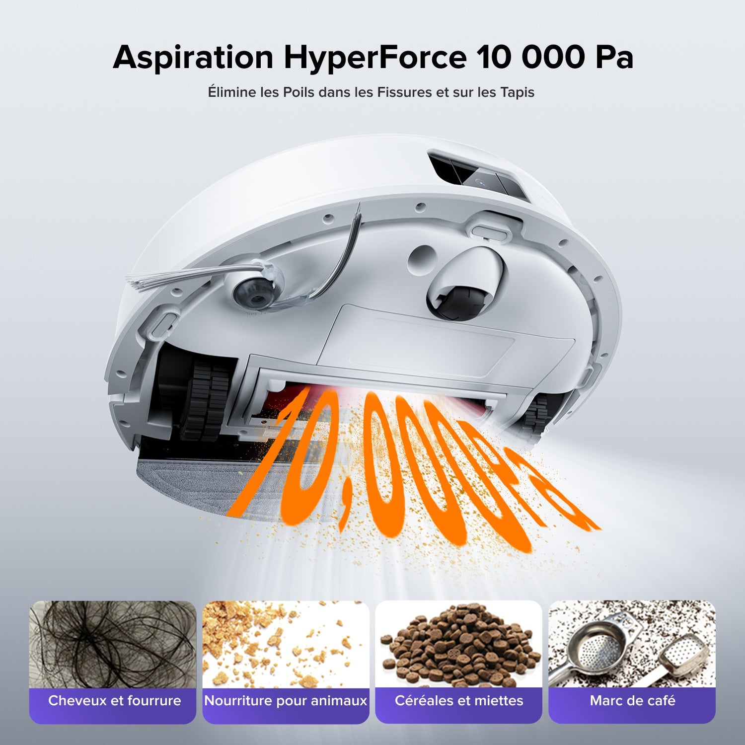 Roborock Q10 S5+ Set robot aspirateur laveur de VibraRise 2.0 avec avec station de vidage automatique