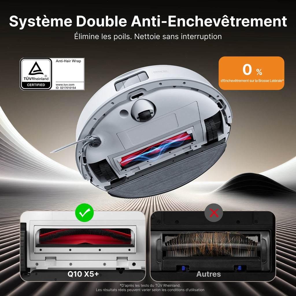 Roborock Q10 X5+ robot aspirateur avec station de vidage automatique