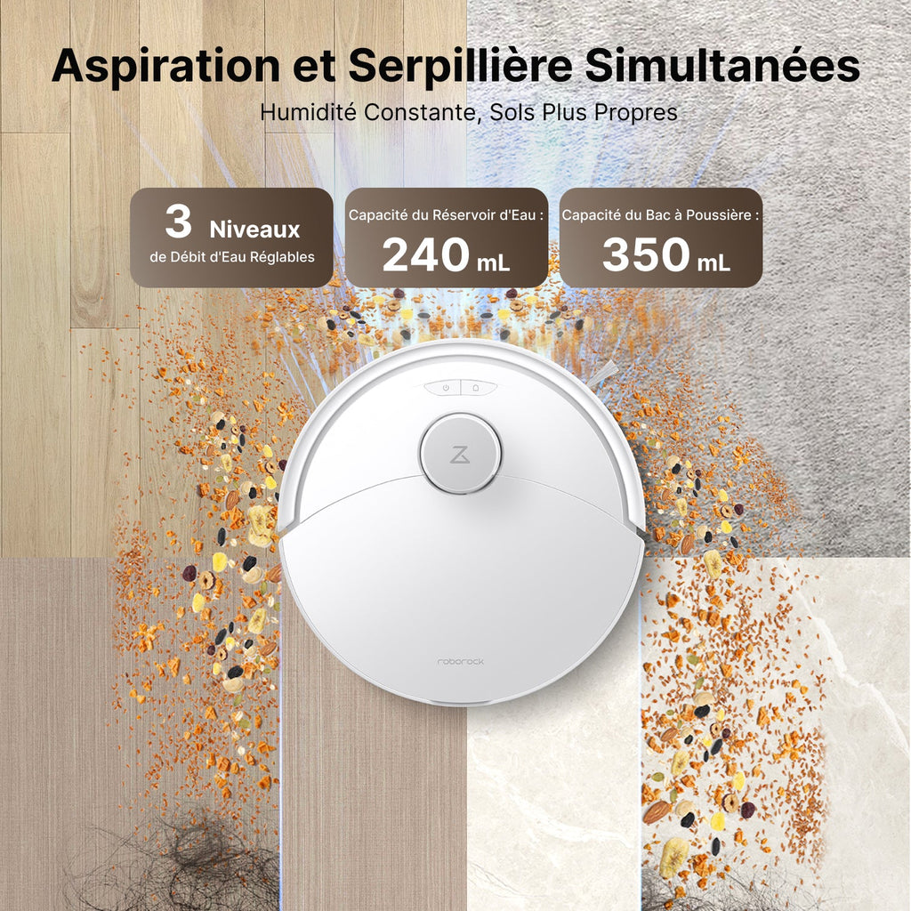 Roborock Q10 X5+ robot aspirateur avec station de vidage automatique