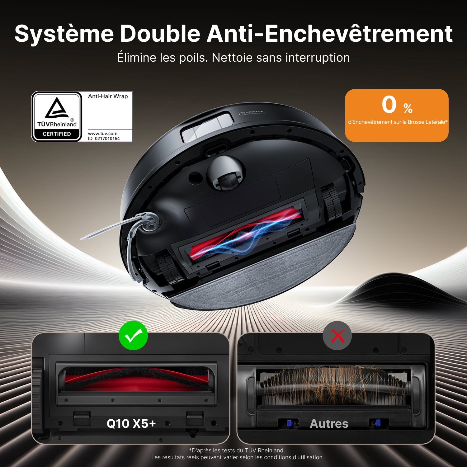 Roborock Q10 X5+ robot aspirateur avec station de vidage automatique