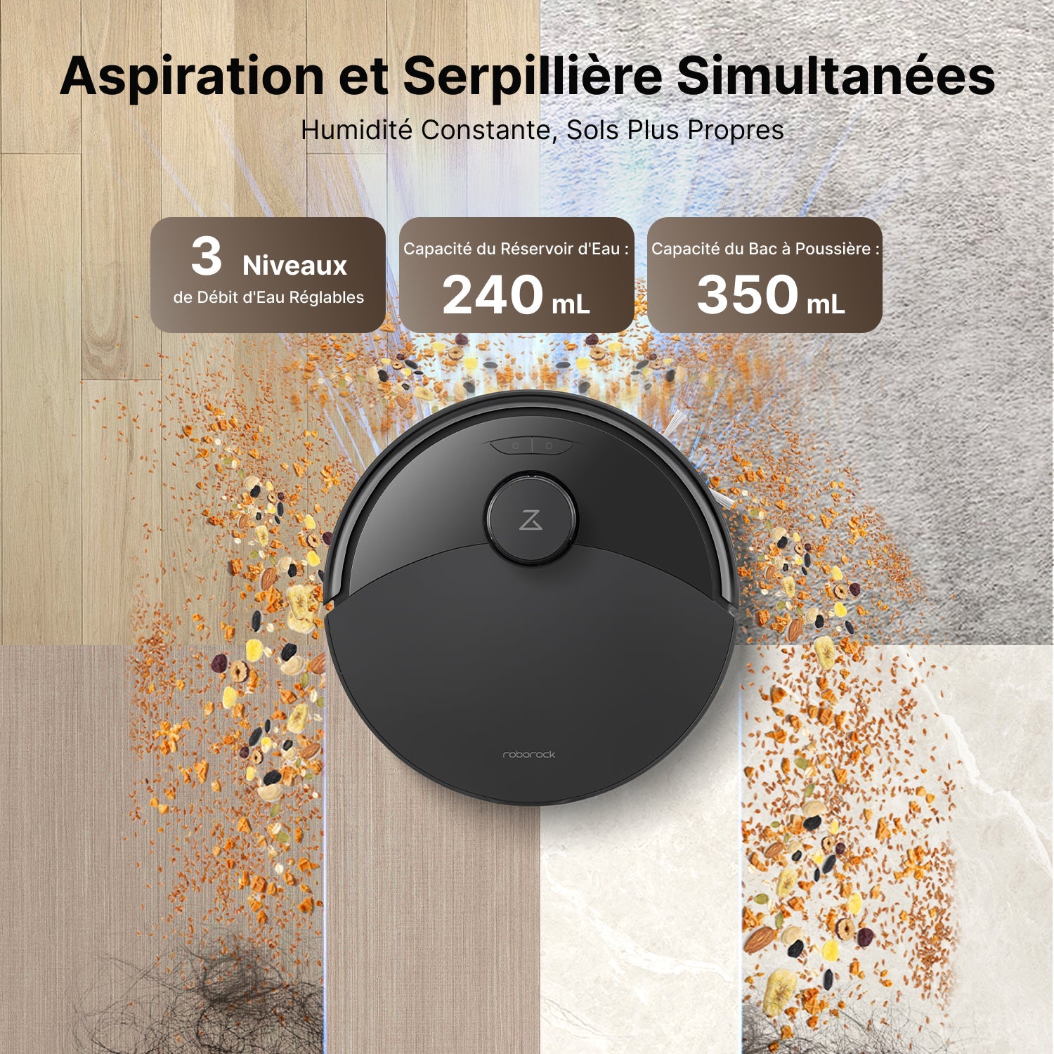 Roborock Q10 X5+ robot aspirateur avec station de vidage automatique