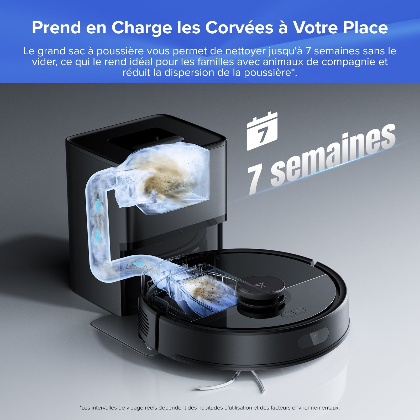 Roborock Q7 L5+ Set robot aspirateur avec station de vidage automatique