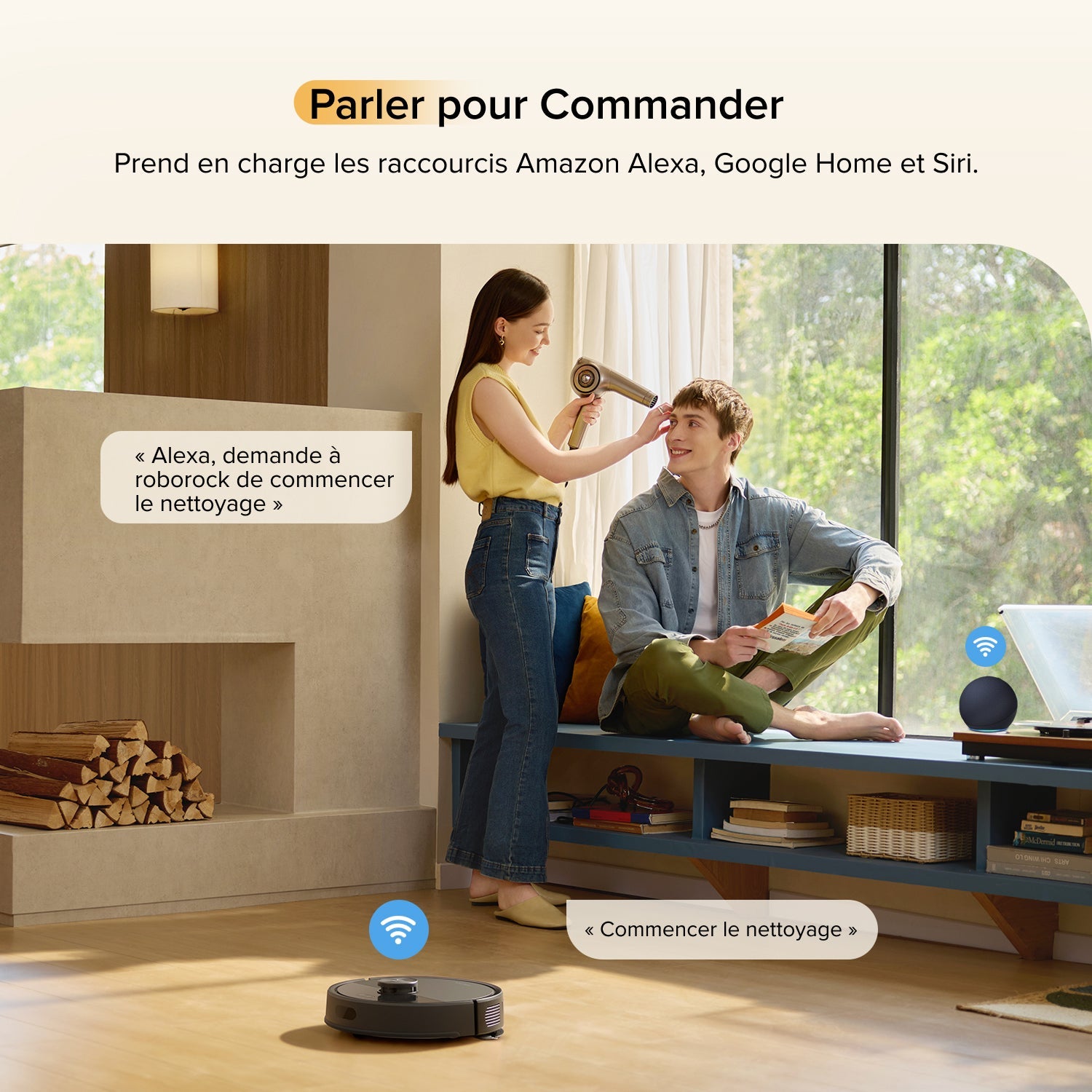 Roborock Q7 M5 Aspirateur Robot et Laveur – Élimine Facilement les Poils d’Animaux, Anti-Enchevêtrement, Idéal pour Tapis et Sols Durs