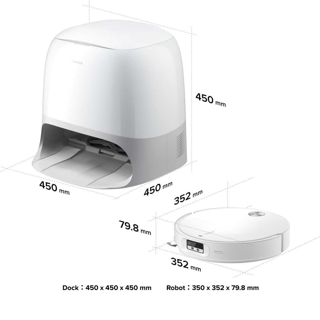 Roborock Qrevo CurvX robot aspirateur laveur ultrafin 7,98 cm avec puissante de 22 000 Pa