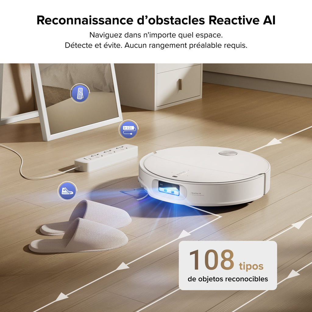 Roborock Qrevo CurvX robot aspirateur laveur ultrafin 7,98 cm avec puissante de 22 000 Pa