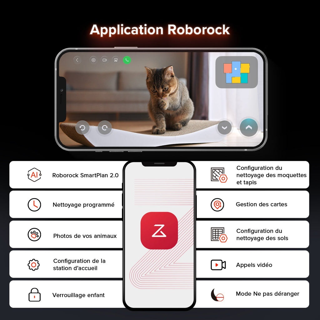 Roborock Saros 10R robot aspirateur laveur avec station d’accueil multifonctionnelle 4.0