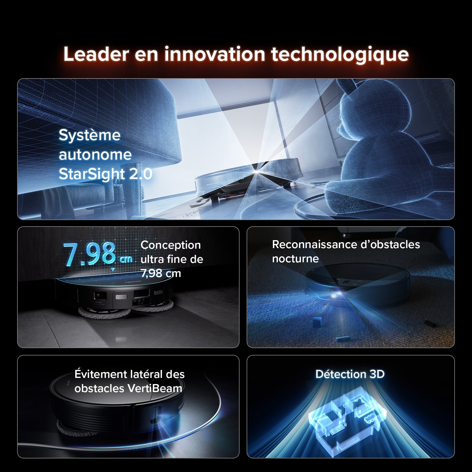 Roborock Saros 10R Aspirateur Robot – Système Double Anti-Enchevêtrement, Zéro Cheveux Coincés, Idéal pour les Tapis