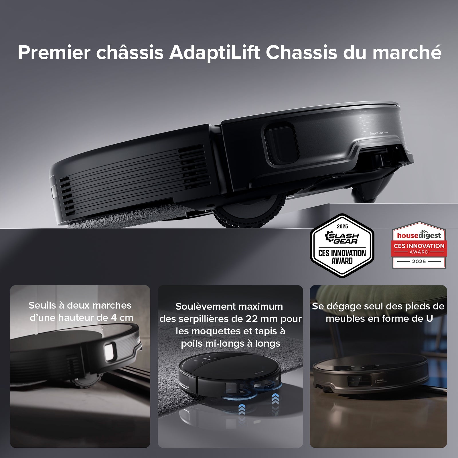 Roborock Saros 10R robot aspirateur laveur avec station d’accueil multifonctionnelle 4.0