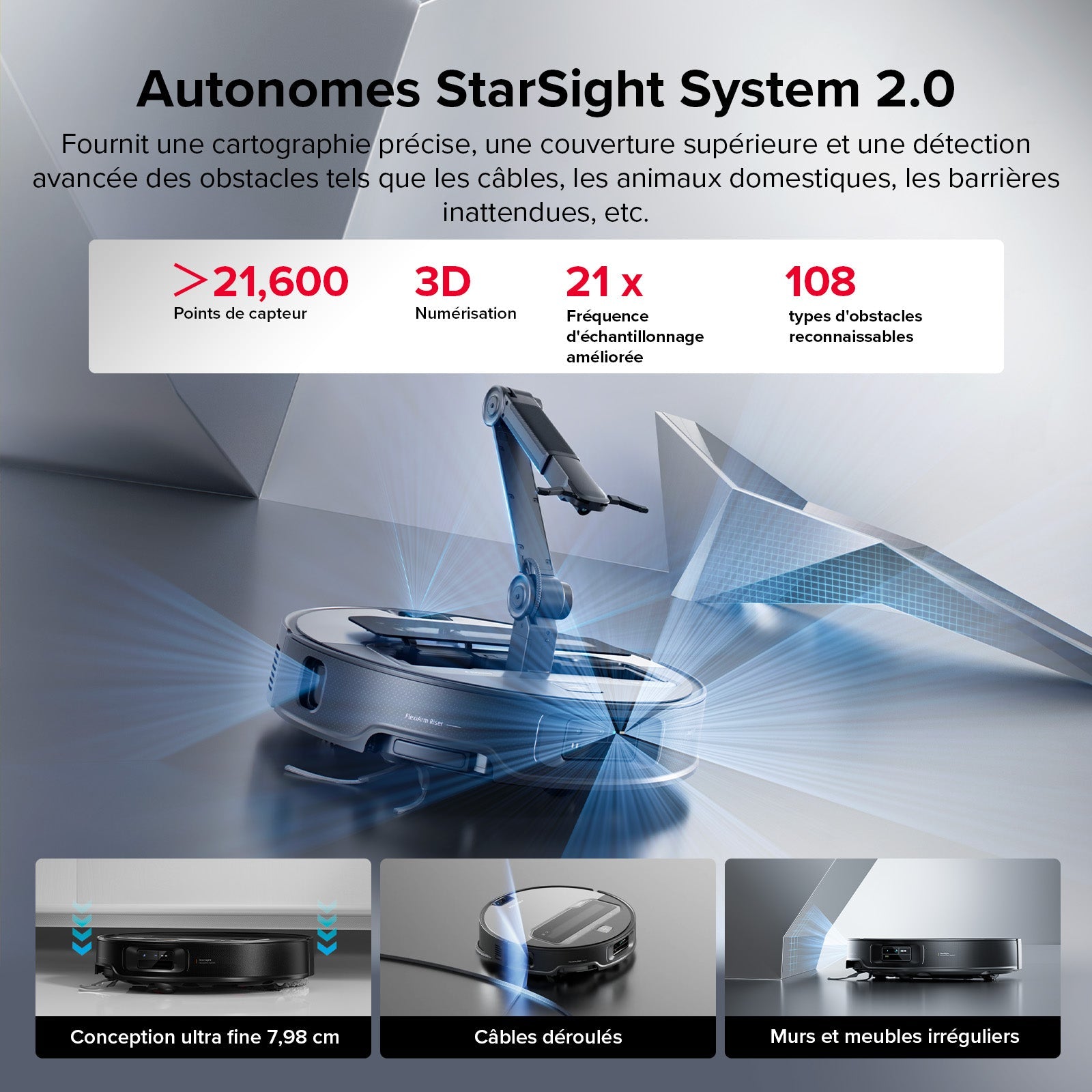 Roborock Saros Z70 robot aspirateur laveur avec bras mécanique OmniGrip™