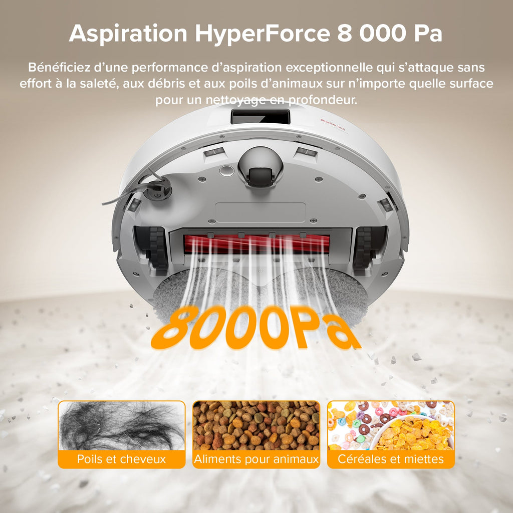 Roborock QV 35A Set ( Qrevo S amélioré ) robot aspirateur laveur avec station d’accueil multifonctionnelle