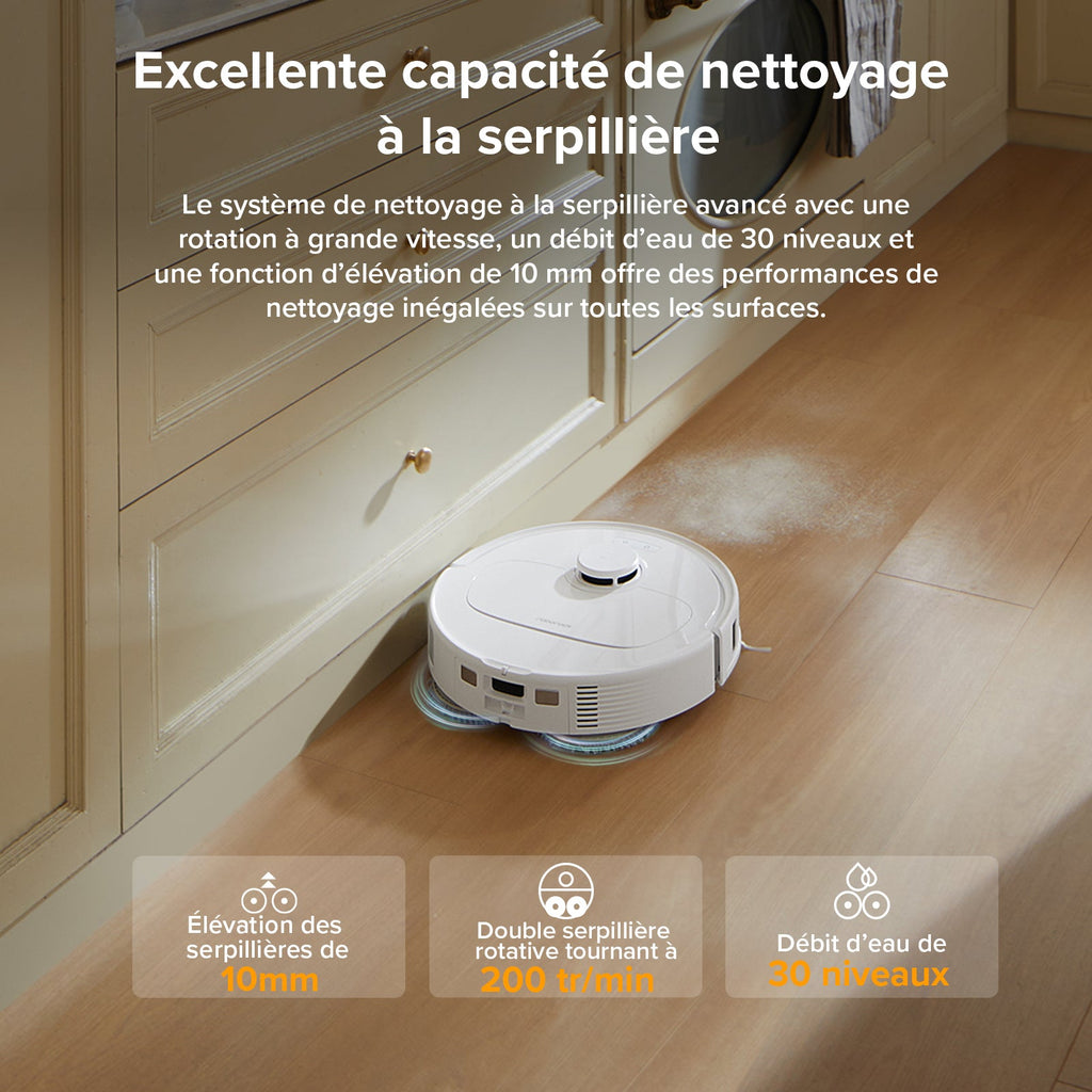 Roborock QV 35A Set ( Qrevo S amélioré ) robot aspirateur laveur avec station d’accueil multifonctionnelle