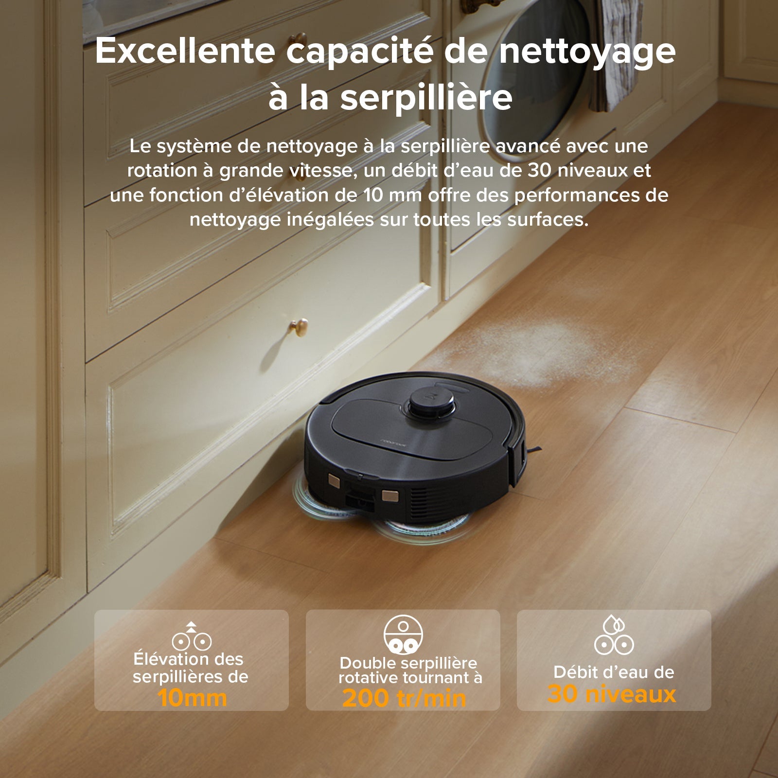 Roborock QV 35A Set Aspirateur Robot – 8000 Pa HyperForce, Idéal pour Sols Durs, Tapis et Poils d’Animaux