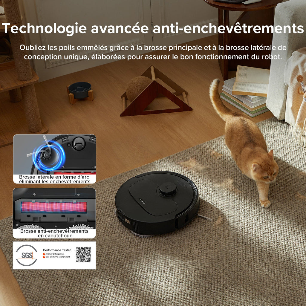 Roborock QV 35A Set Aspirateur Robot – 8000 Pa HyperForce, Idéal pour Sols Durs, Tapis et Poils d’Animaux