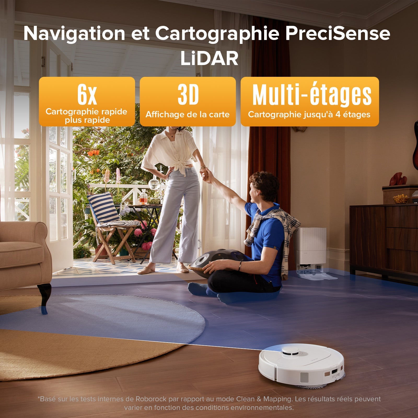 Roborock QV 35S robot aspirateur laveur avec station d’accueil multifonctionnelle