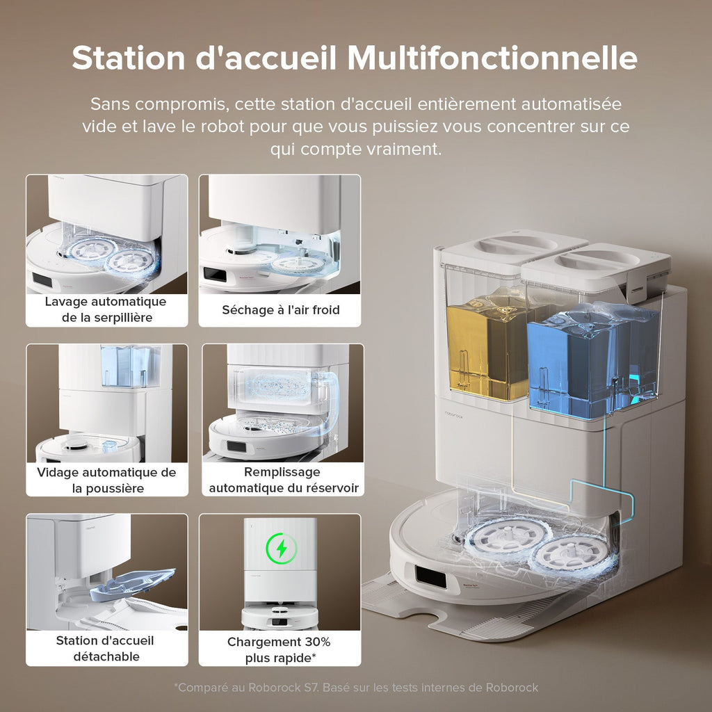 Roborock QV 35S robot aspirateur laveur avec station d’accueil multifonctionnelle