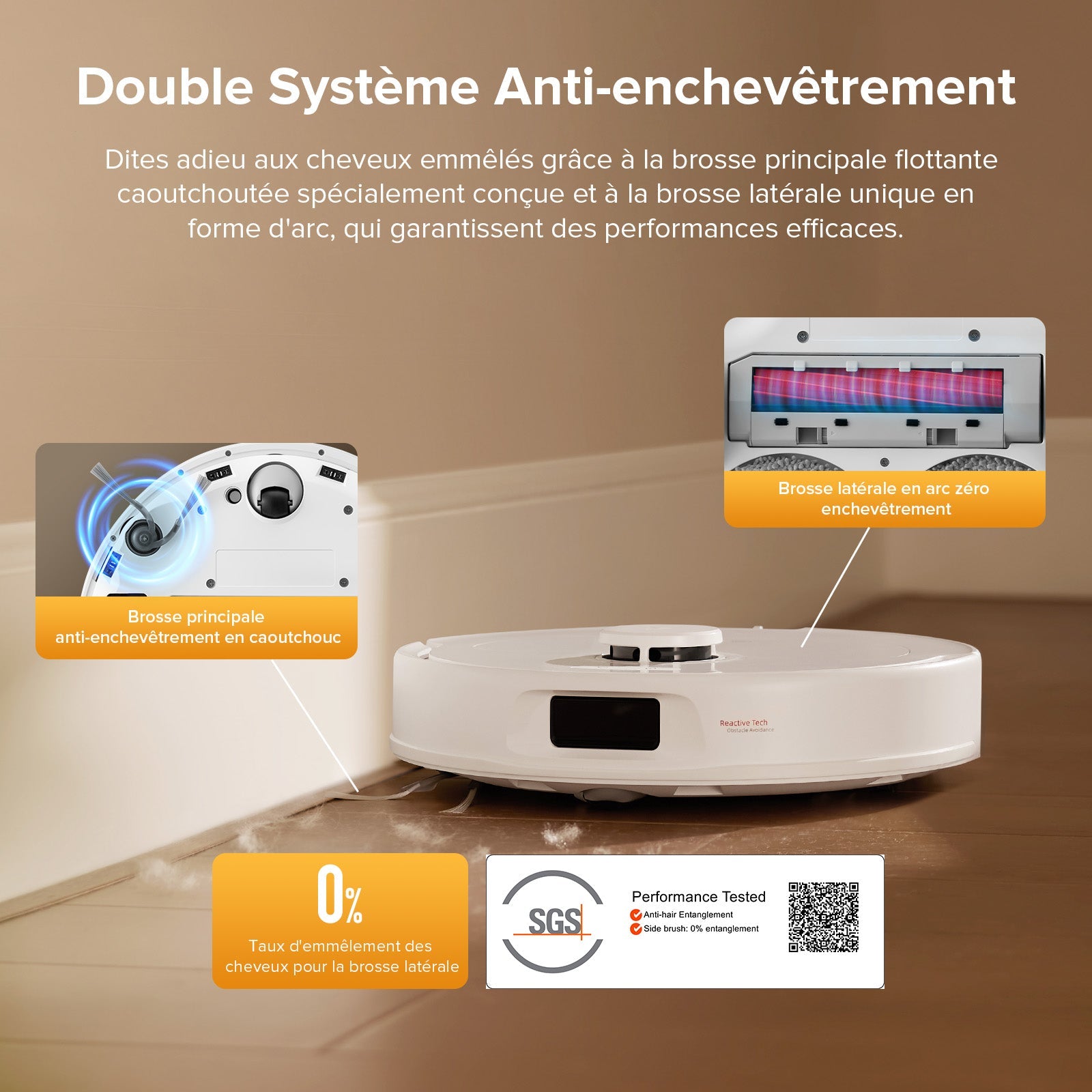 Roborock QV 35S robot aspirateur laveur avec station d’accueil multifonctionnelle