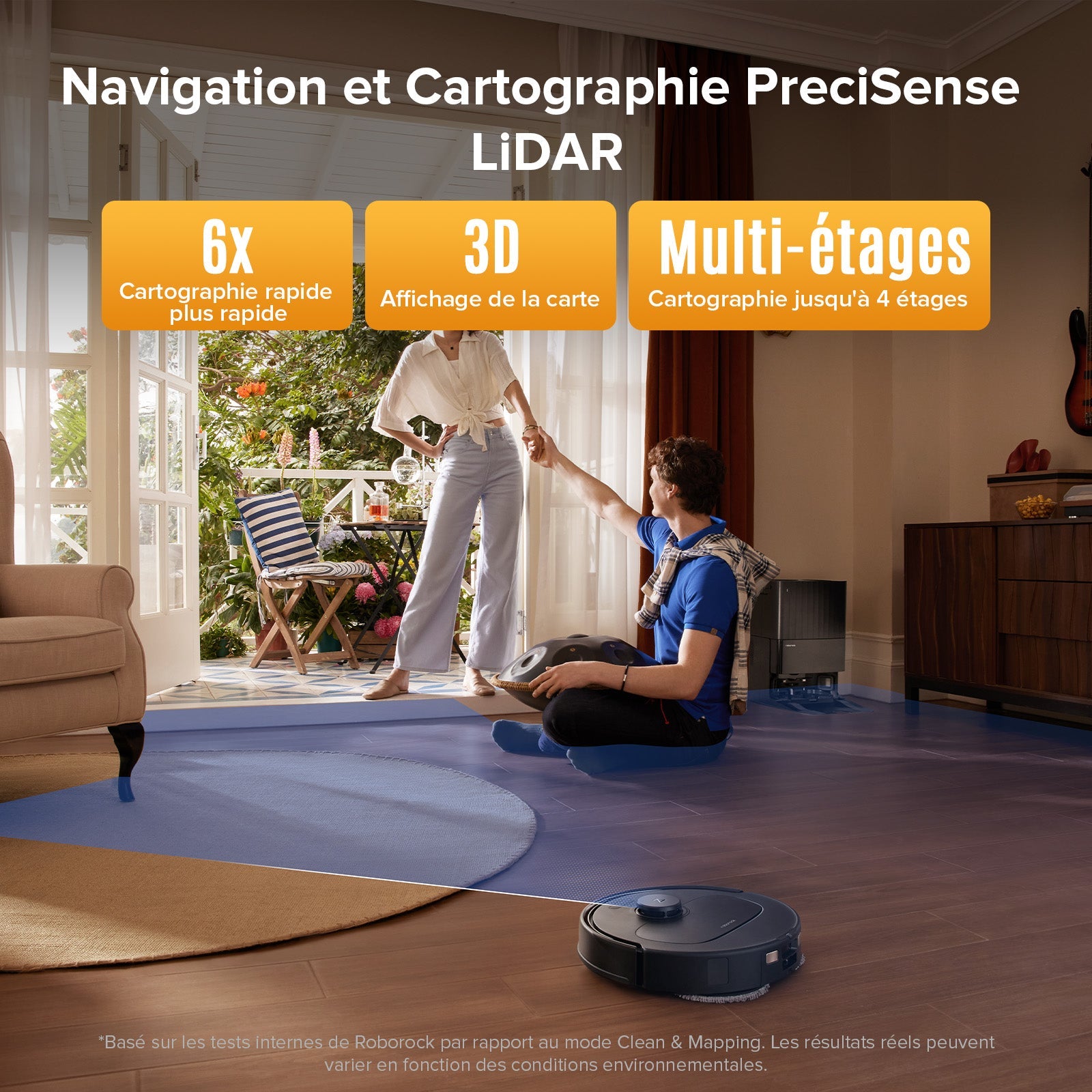 Roborock QV 35S robot aspirateur laveur avec station d’accueil multifonctionnelle