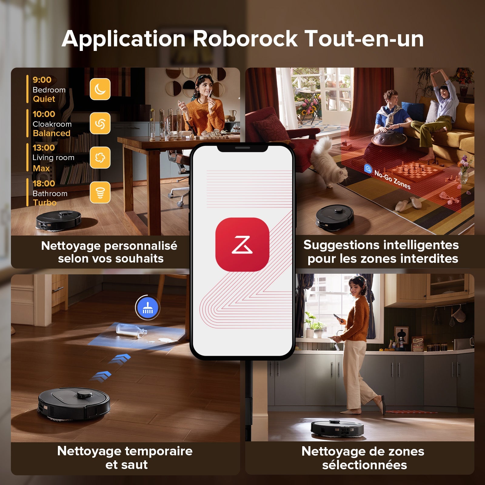Roborock QV 35S robot aspirateur laveur avec station d’accueil multifonctionnelle