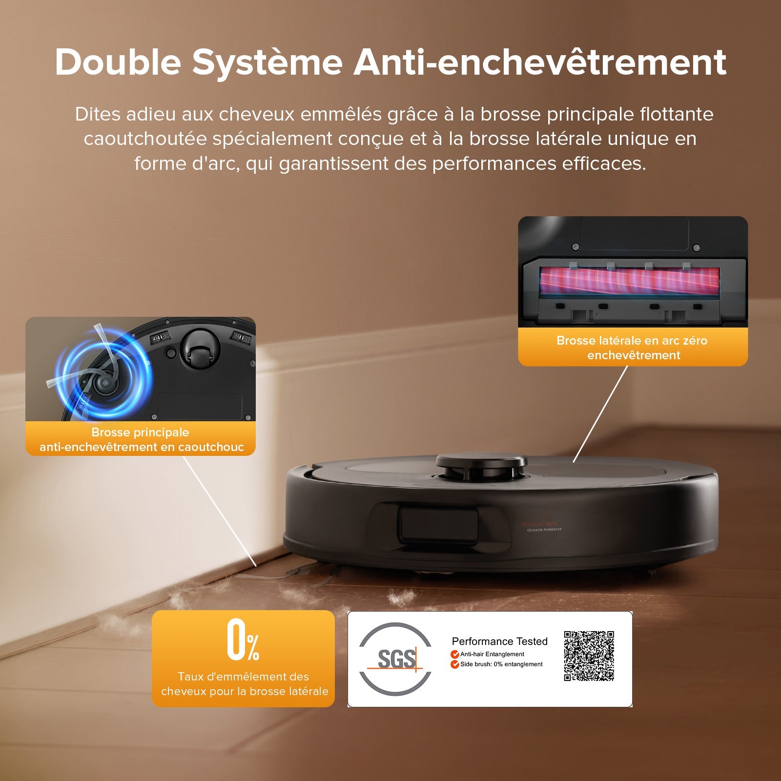 Roborock QV 35S robot aspirateur laveur avec station d’accueil multifonctionnelle