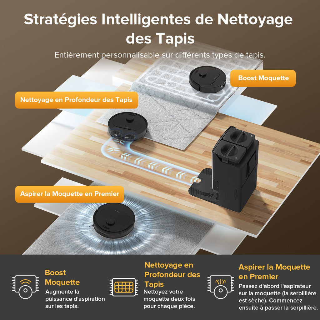 Roborock QV 35S robot aspirateur laveur avec station d’accueil multifonctionnelle