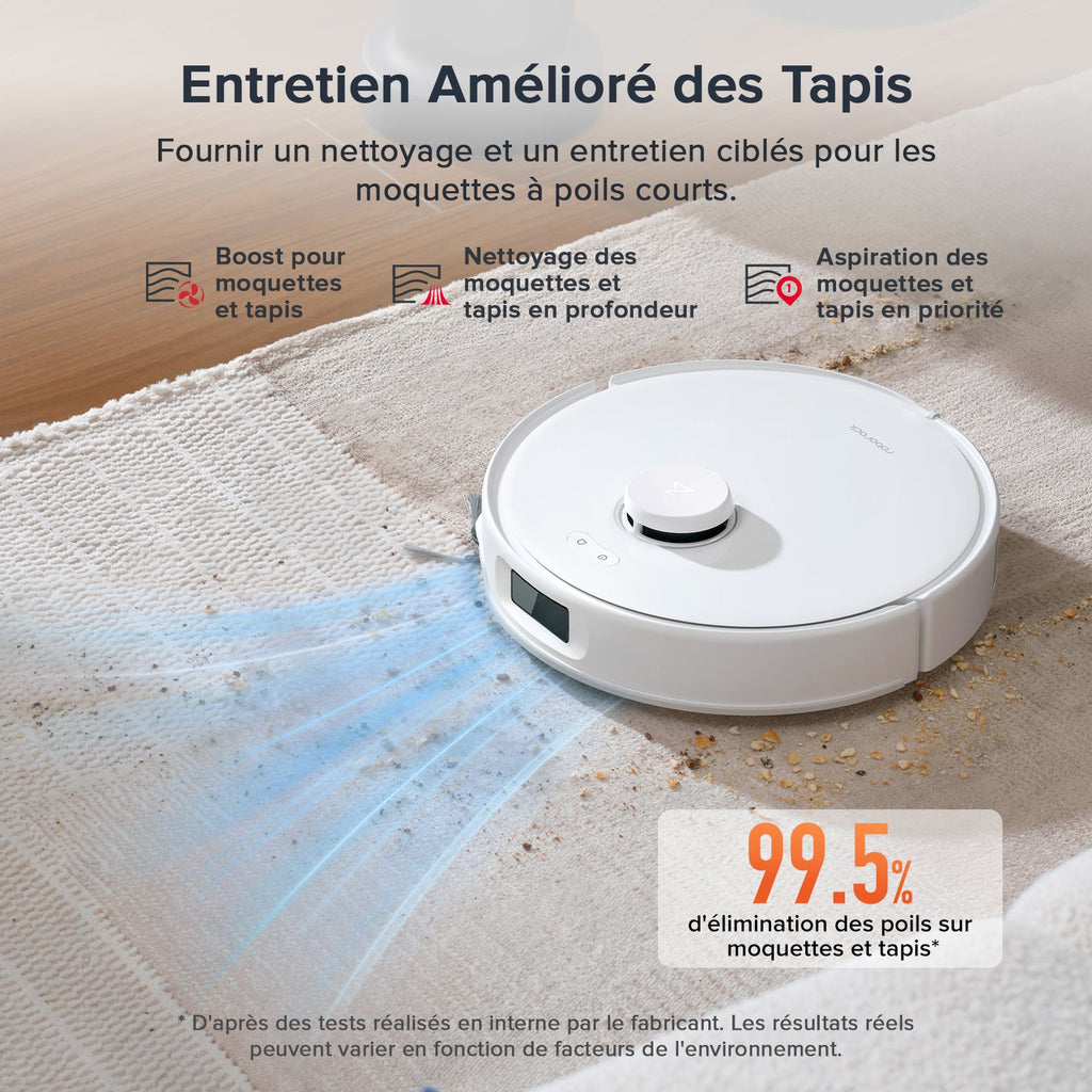 Roborock Qrevo Curv S5X Set robot aspirateur laveur avec station d’accueil multifonctionnelle 3.0