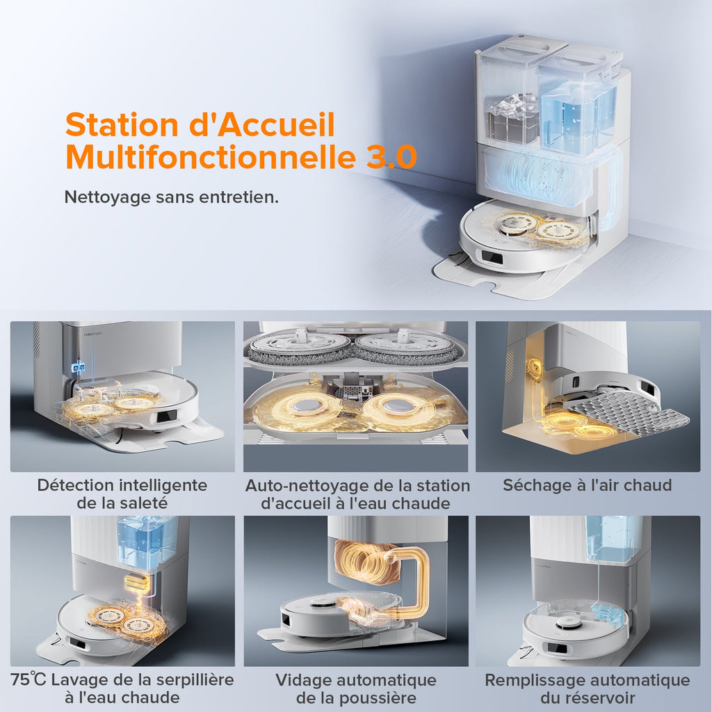 Roborock Qrevo Edge S5A robot aspirateur laveur avec station d’accueil multifonctionnelle 3.0