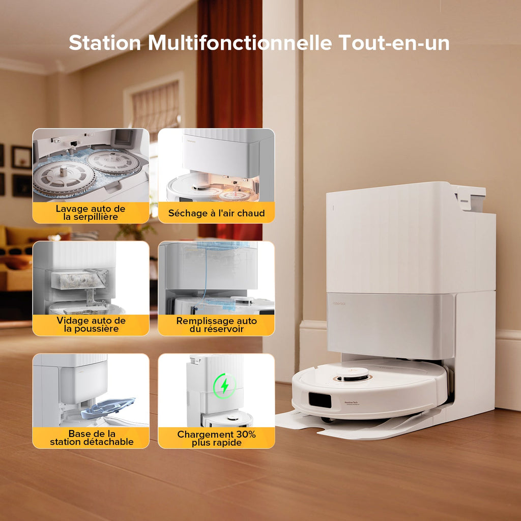 Roborock Qrevo S5V ( Qrevo Pro amélioré ) robot aspirateur laveur avec station d’accueil multifonctionnelle