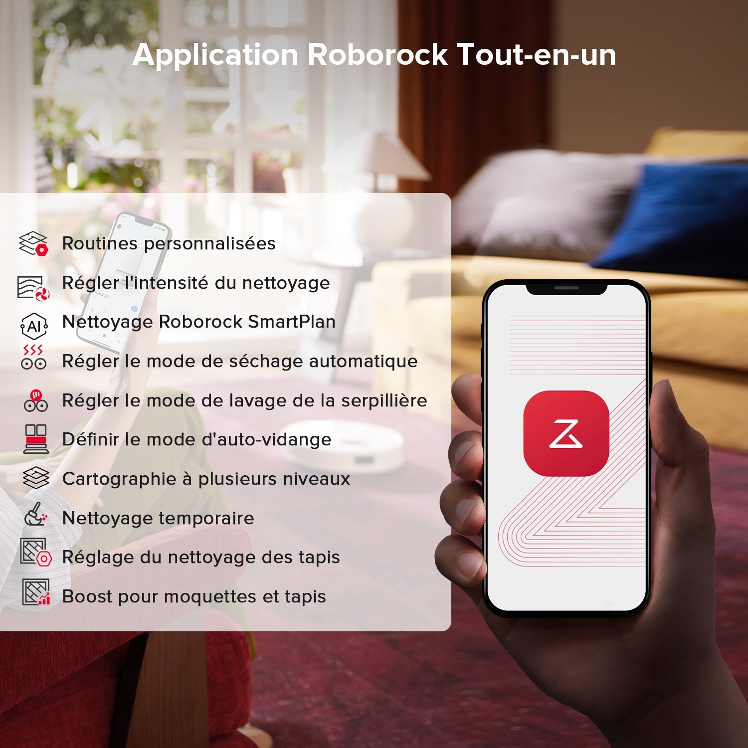 Roborock Qrevo S5V ( Qrevo Pro amélioré ) robot aspirateur laveur avec station d’accueil multifonctionnelle