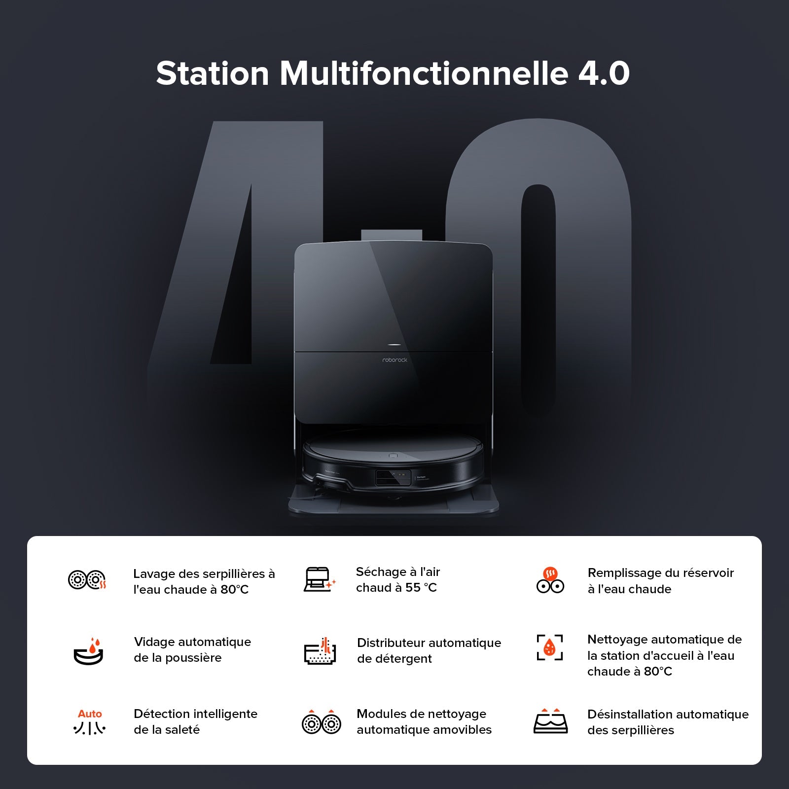 Roborock Saros 10R Aspirateur Robot – Design Ultraplat 3,14", Roues à Trois Niveaux pour Soulèvement Polyvalent, Noir