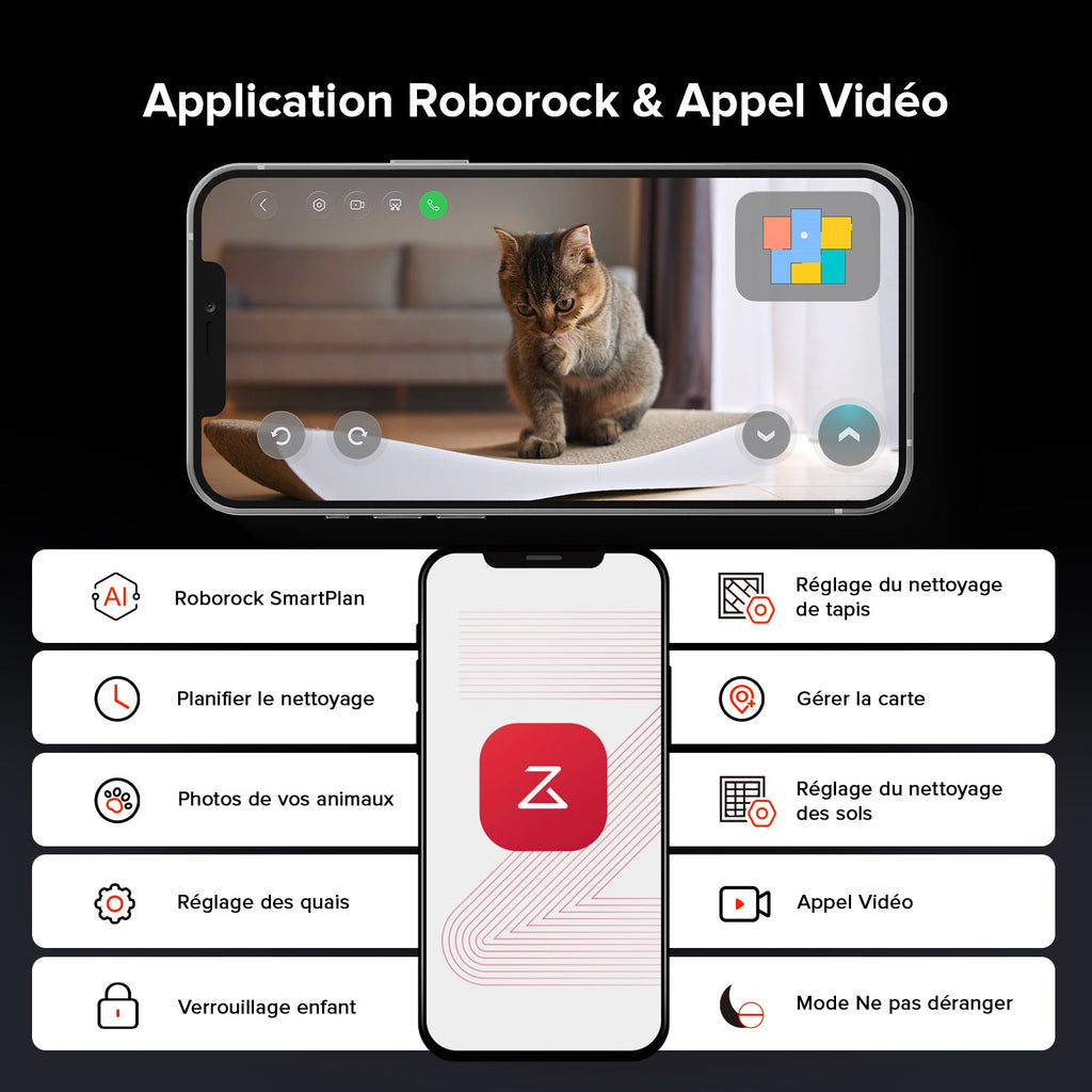 Roborock Saros 10R Aspirateur Robot – Détection Avancée des Obstacles, Navigation Intelligente pour Animaux, Commandes Vocales, Aspiration et Lavage Automatiques