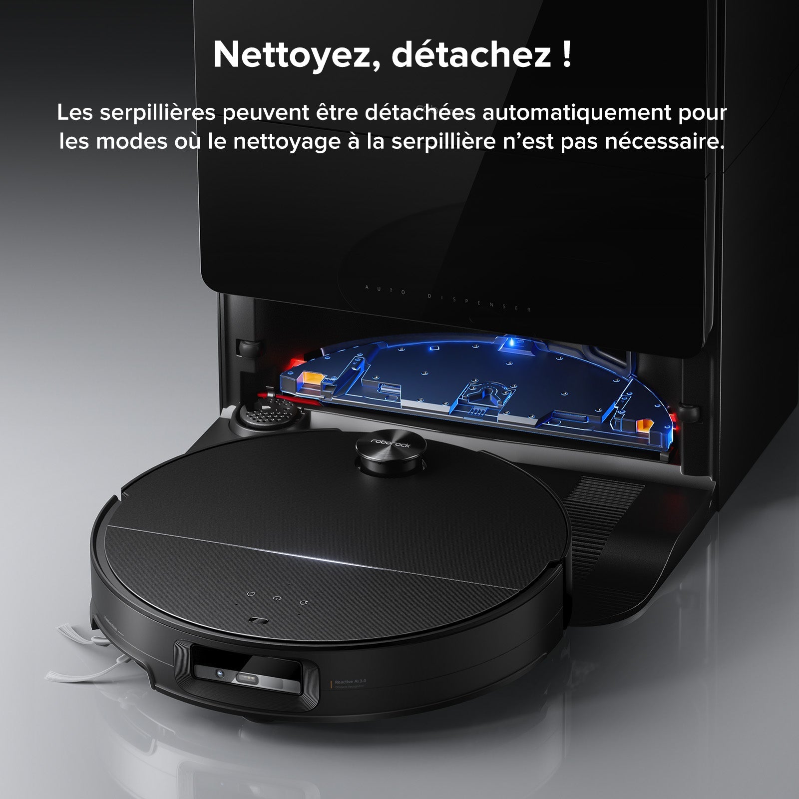 Roborock Saros 10 ( S8 MaxV Ultra amélioré ) robot aspirateur laveur avec station d’accueil multifonctionnelle RockDock® Ultra