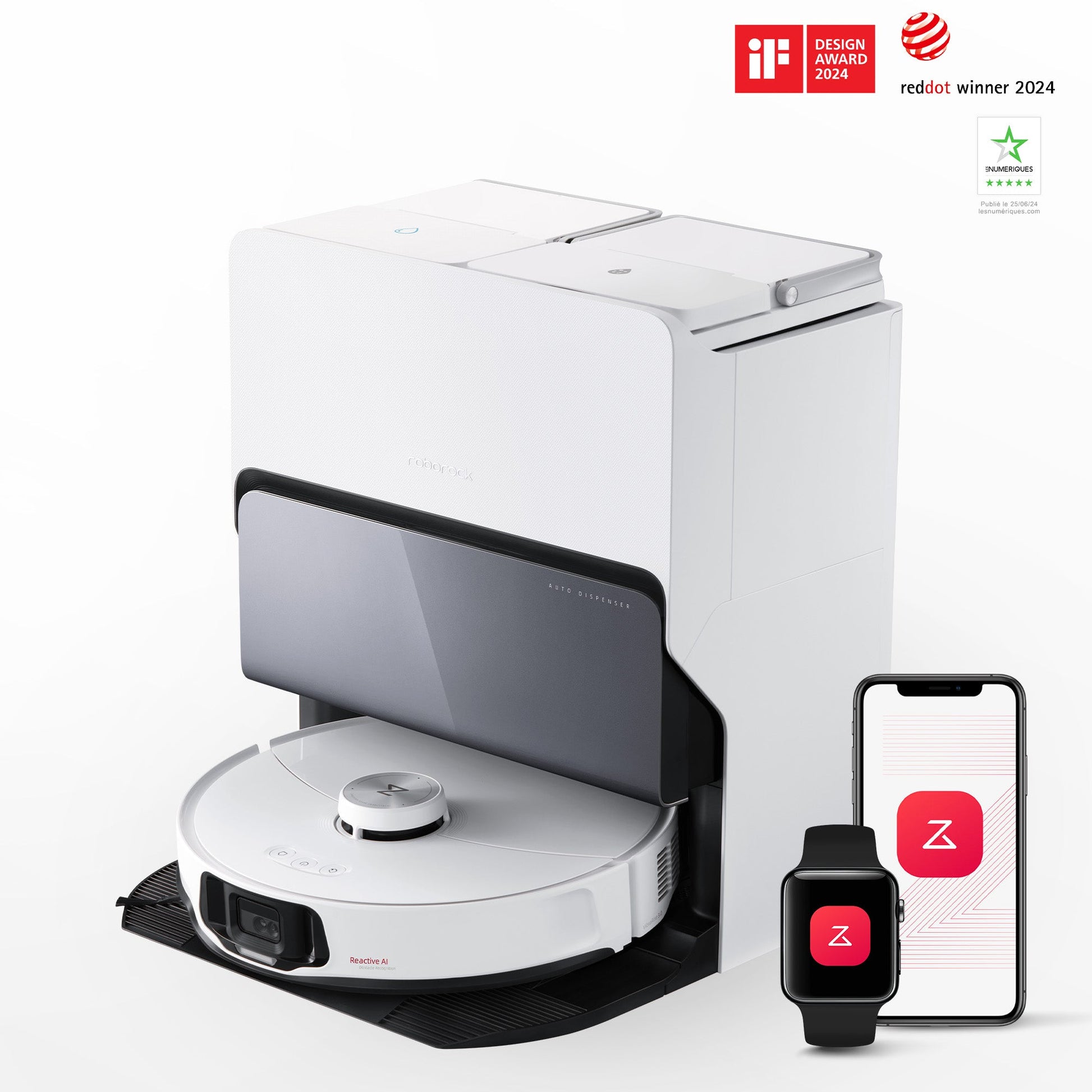 Roborock S8 MaxV Ultra aspirateur robot laveur avec Station RockDock® Ultra 8-en-1