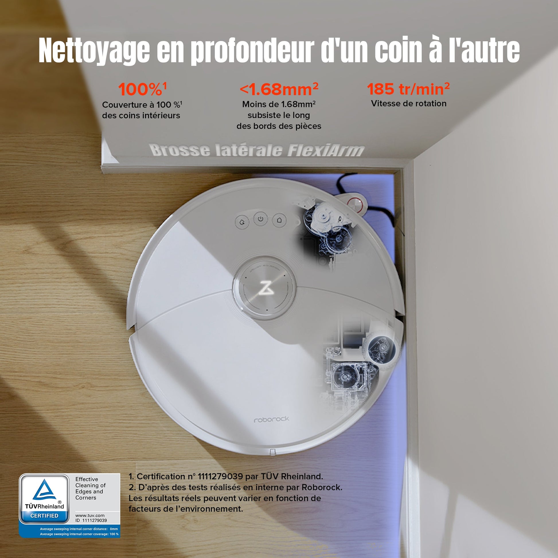 Roborock S8 MaxV Ultra aspirateur robot laveur avec Station RockDock® Ultra 8-en-1