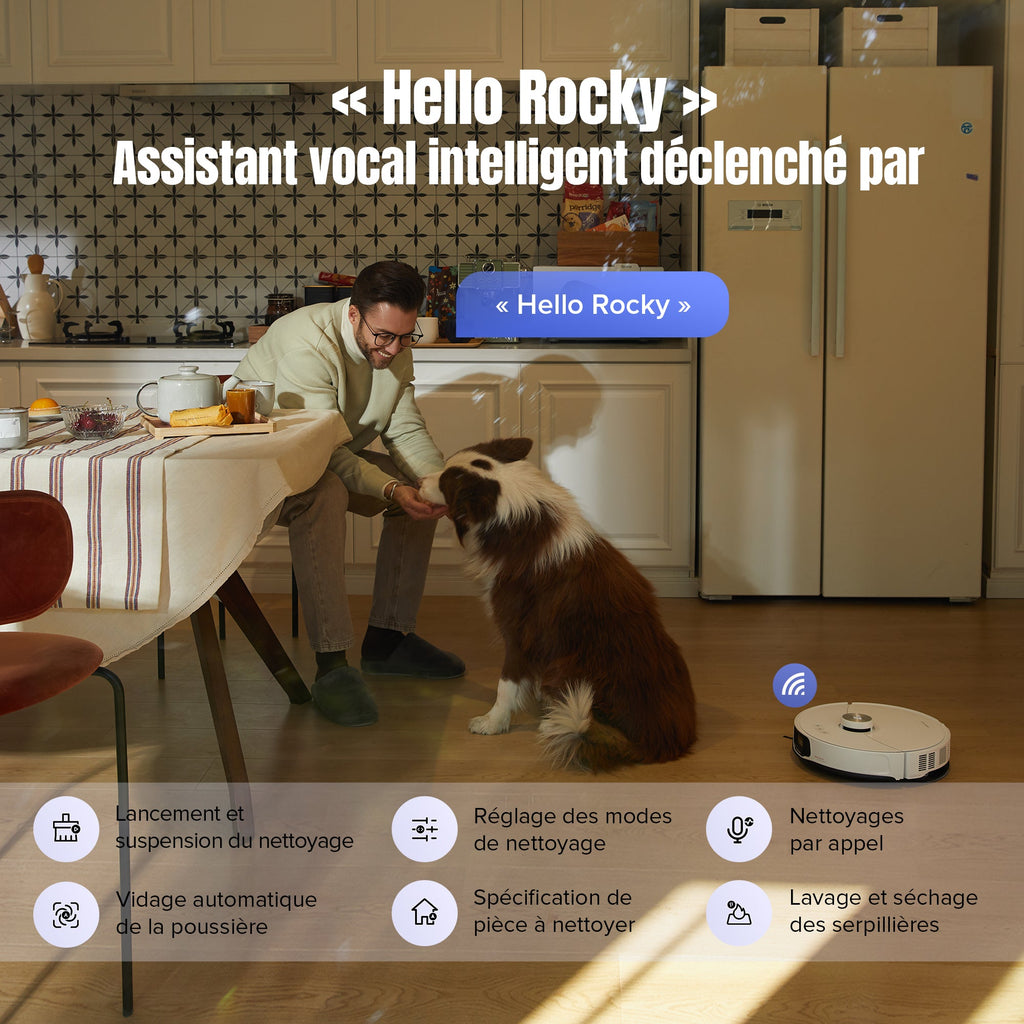 Roborock S8 MaxV Ultra aspirateur robot laveur avec Station RockDock® Ultra 8-en-1