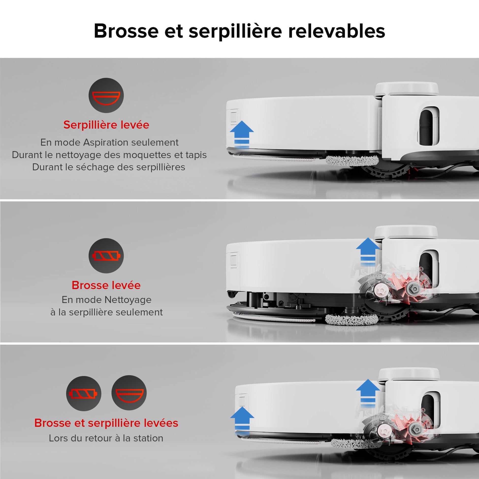 Roborock S8 MaxV Ultra aspirateur robot laveur avec Station RockDock® Ultra 8-en-1